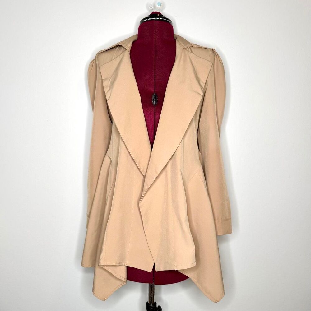 Vintage Y2K J-Fashion Tan Lightweight Coat with pockets NILANQI Womens Medium